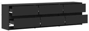 Móvel de TV com luzes LED derivados de madeira preto