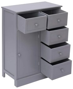 Aparador com 10 gavetas 113x30x79 cm madeira cinzento