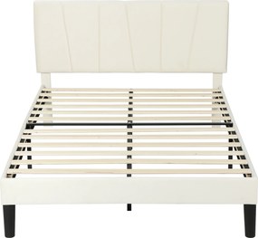 Estrutura de cama de casal 140 x 190 cm (COLCHÃO NÃO INCLUIDO), cama para 2 pessoas, cabeceira ajustável, base de cama 150 x 198 x 101/106/111/116/121