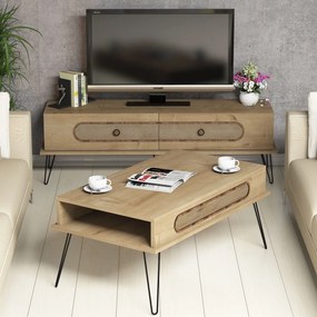 Conjunto de Mobiliário para Sala Ekol – Carvalho – TV: 145x45x37 cm, M