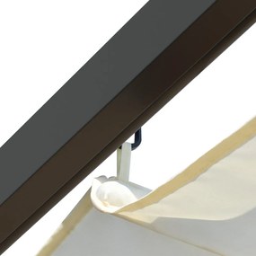 Pérgola com toldo retrátil 3x3 m aço branco nata