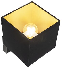 Candeeiro de Parede Preto com USB e Abajur Quadrado Preto - Combi 1