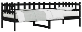 Sofá-cama 80x200 cm madeira de pinho maciça preto