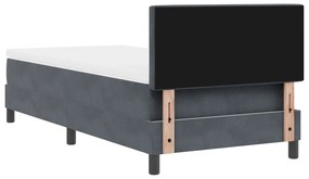 Cama Box Spring com Colchão vidaXL Cinza Escuro 100x200 cm Veludo
