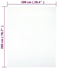 Lençóis ajustáveis 2 pcs 100x200 cm algodão jersey branco