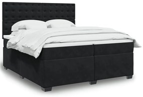 vidaXL Cama com molas/colchão 200x200 cm veludo preto