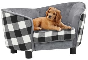 Sofá para cães 68x38x38 cm pelúcia cinzento