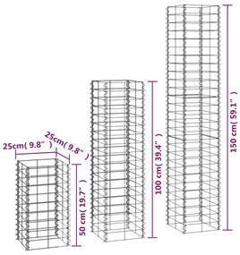 Conjunto de gabiões 6 pcs arame galvanizado