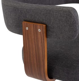 Bancos de bar 2 pcs tecido e madeira curvada cinzento-escuro