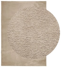 Tapete pelo curto macio e lavável HUARTE 160x230 cm cor areia