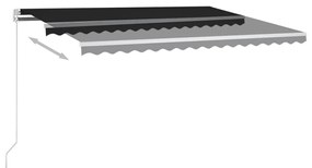 Toldo automático c/ LED e sensor de vento 4x3 m antracite
