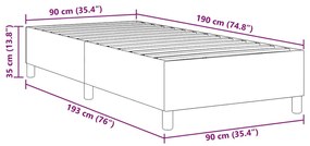 Cama Box Spring vidaXL Cinza Escuro Solteiro Tecido de Corduroy