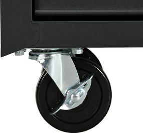 Carrinho de Ferramentas com 7 Gavetas Rodas Trava Armário de Armazenamento para Oficina de Garagem e Chapa de Aço 69x33x75 cm Preto