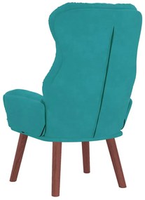 Cadeira Relaxante Veludo Turquesa