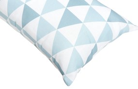 Almofada de jardim com padrão de triângulos azul e branca 40 x 70 cm TRIFOS Beliani