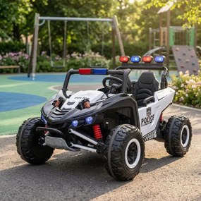 Buggy infantil 24V de Patrulha Policia, pneus de EVA, assento em pele Preto