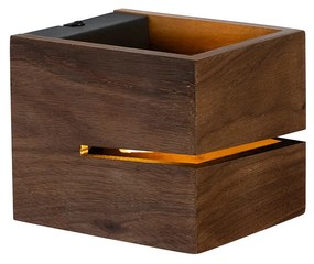 Candeeiro de parede rústico em madeira de noz 9,7 - Transfer Groove