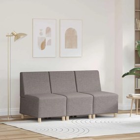 vidaXL Cadeira de Sofá Cinza Claro 55 cm em Tecido 3 pcs