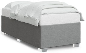 Estrutura de cama 90x190 cm tecido cinza-claro