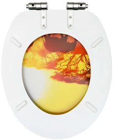 Assento de sanita com tampa de fecho suave MDF design savana