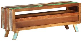 Móvel de TV 110x30x40 cm madeira recuperada maciça multicor