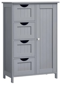 Armário de casa de banho com 4 gavetas 30 x 55 x 82 cm Cinzento místico