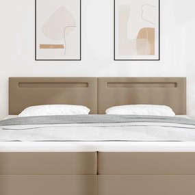 vidaXL Cabeceira LED Cappuccino 200 cm Couro Sintético