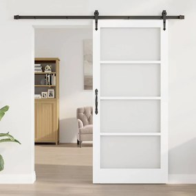 Porta Deslizante com Conjunto de Hardware "ORKDAL" Branca 93x202 cm