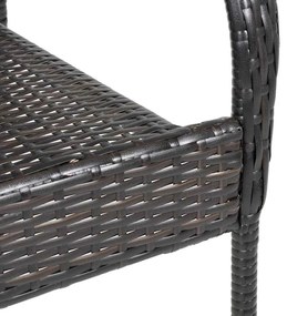 Cadeiras de exterior empilháveis 2 pcs vime PE castanho