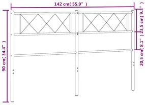 Cabeceira de cama 135 cm metal preto