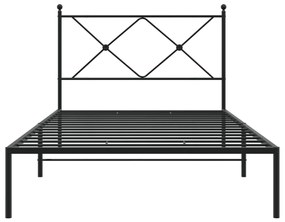 Estrutura de cama com cabeceira 100x200 cm metal preto