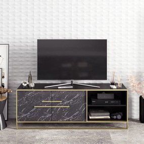 Móvel de TV Polka – Ouro Preto – 160 cm x 56,6 cm x 38,5 cm