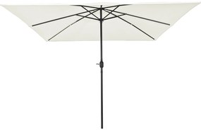 Parasol de Jardim Quadrado vidaXL 295x245 cm Branco Areia