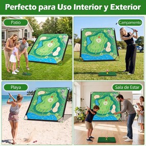 Conjunto de Golfe Infantil, 255 x 181 x 125 cm, 7 Níveis de Inclinação Ajustáveis, Multicolor