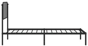 Estrutura de cama com cabeceira 90x200 cm metal preto