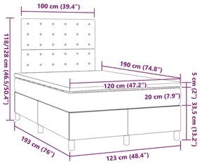 Cama boxspring com colchão 120x190 cm veludo rosa