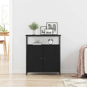 Buffet vidaXL Preto Carvalho 70x30x80 cm Madeira de engenharia