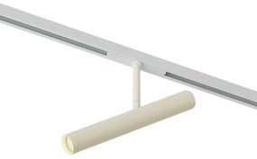 Foco moderno bege com branco para sistema de calhas de iluminação monofásico - Slimline Avery Moderno