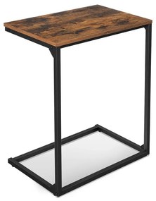 Mesa lateral VASAGLE, mesa pequena para sofá, mesa lateral, mesa para laptop, para quarto, sala de estar, trabalho na cama ou no sofá, estrutura simples, estável, estilo industrial, marrom rústico e preto LNT52BX