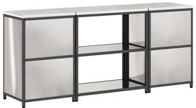 Conjunto de Armazenamento de Cozinha com prateleira 3 pcs Prata