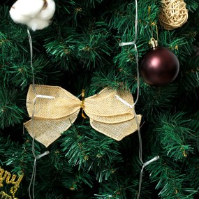 Árvore de Natal de 150 cm com Decorações 150 Luzes LED Branco Quente 8 Modos de Iluminação e 480 Ramos Verde
