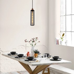 Candeeiro de Teto Likya – Preto – 10 cm x 124 cm