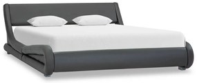 vidaXL Estrutura de cama 140x200 cm couro artificial cinzento
