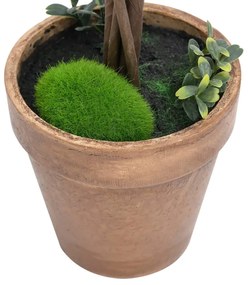 Plantas bolas de buxo artificiais c/ vasos 2 pcs 33 cm verde