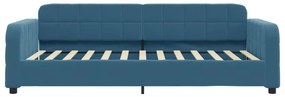 Sofá-cama com gavetão 90x200 cm veludo azul