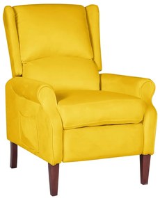 vidaXL Poltrona reclinável veludo amarelo