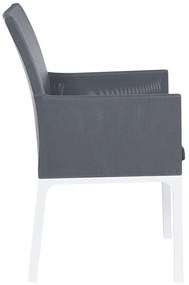 Conjunto de jardim em alumínio mesa e 6 Cadeiras cinzentas e brancas BACOLI Beliani