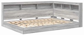 Cama Estante Cinza Sonoma 140 x 200 cm em Madeira Compensada
