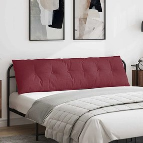 vidaXL Travesseiro para Costas Vinho Vermelho 180 x 19 x 50 cm tecido