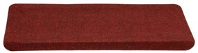 Tapetes de escada autoadesivos 15 pcs 65x24,5x3,5 cm vermelho